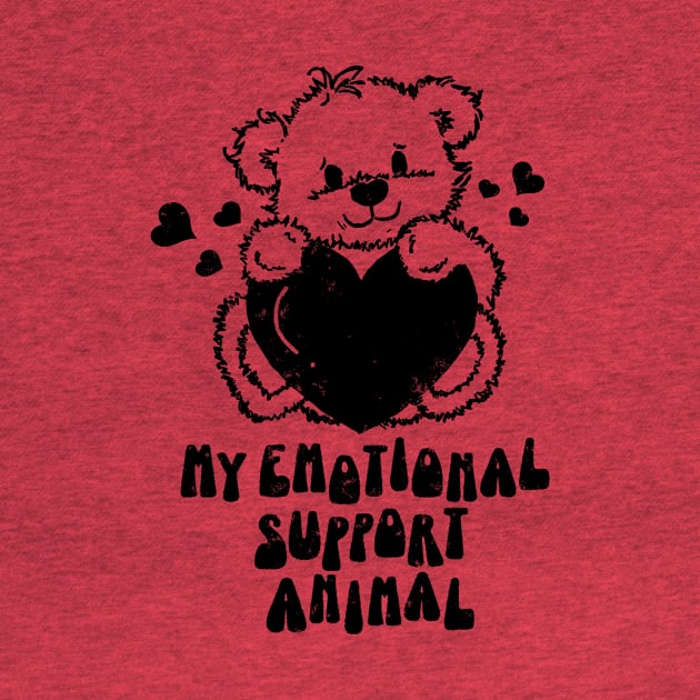 My Emotional Support Animal, Retro Cartoon Bear I Love You Beary Much by SilverLake